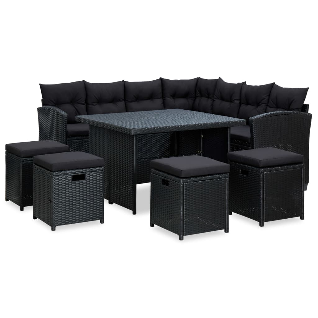 Set Mobilier De Grădină Cu Perne, 6 Piese, , Poliratan