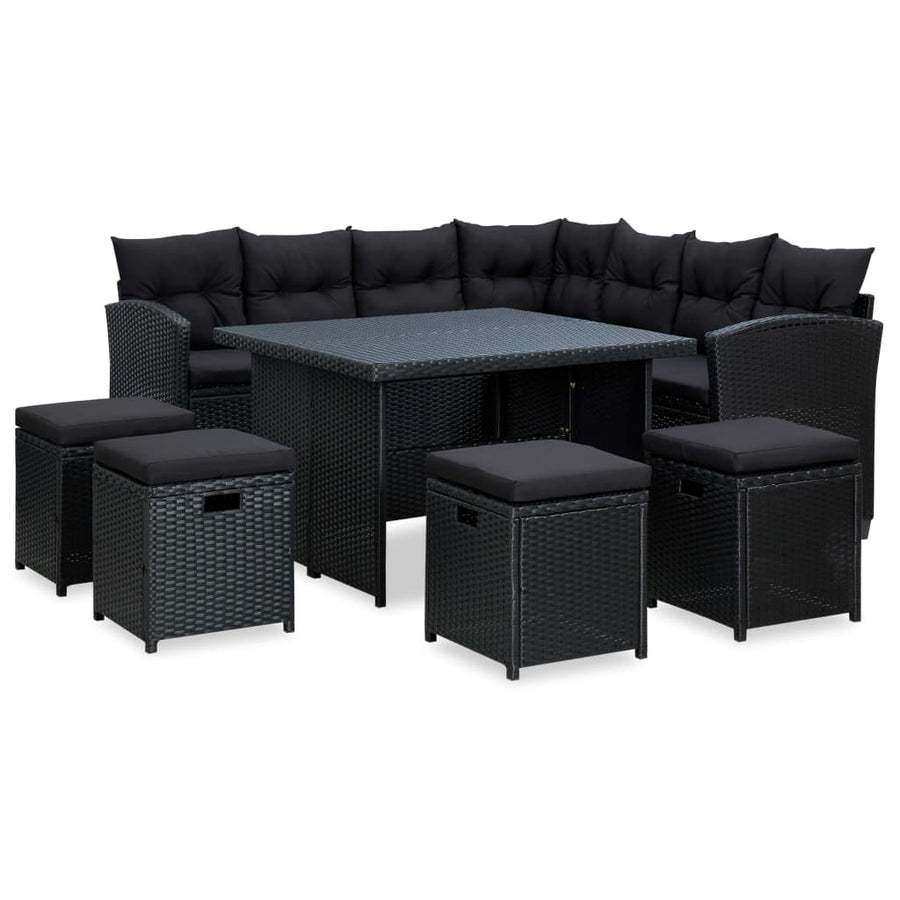 Set Mobilier De Grădină Cu Perne, 6 Piese, , Poliratan