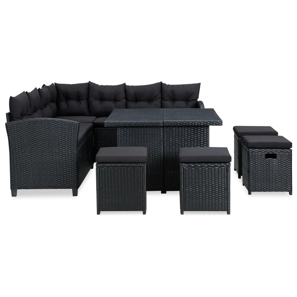 Set Mobilier De Grădină Cu Perne, 6 Piese, , Poliratan