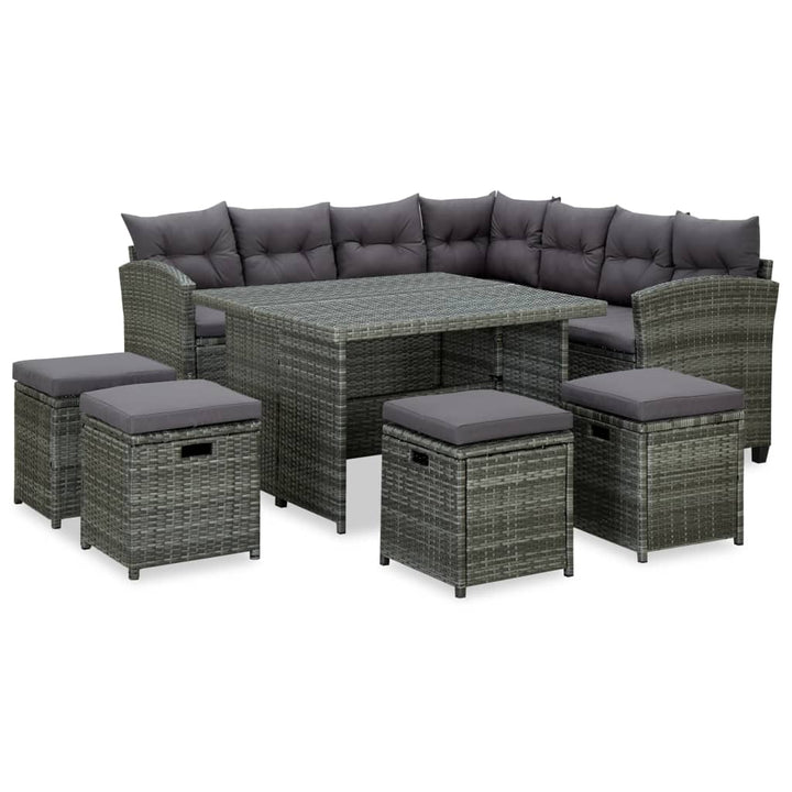 Set Mobilier De Grădină Cu Perne, 6 Piese, , Poliratan