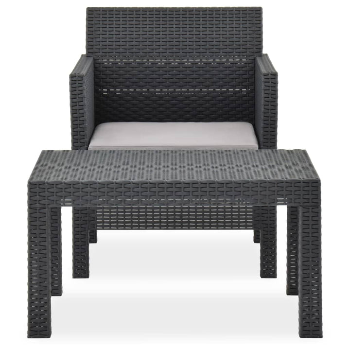 Set Mobilier De Grădină Cu Perne, 2 Piese, Antracit, Pp Ratan