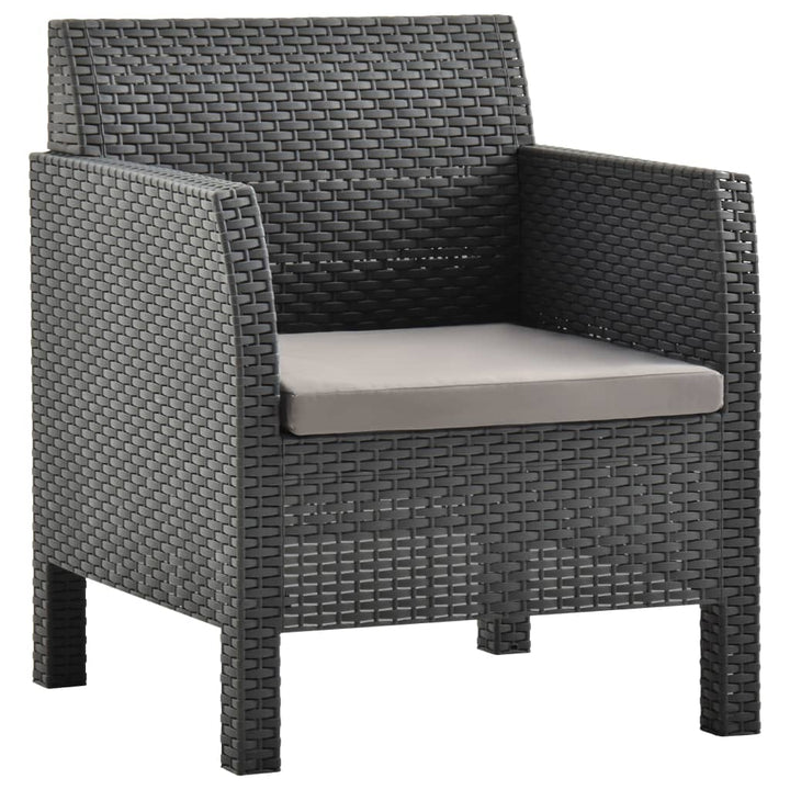 Set Mobilier De Grădină Cu Perne, 2 Piese, Antracit, Pp Ratan