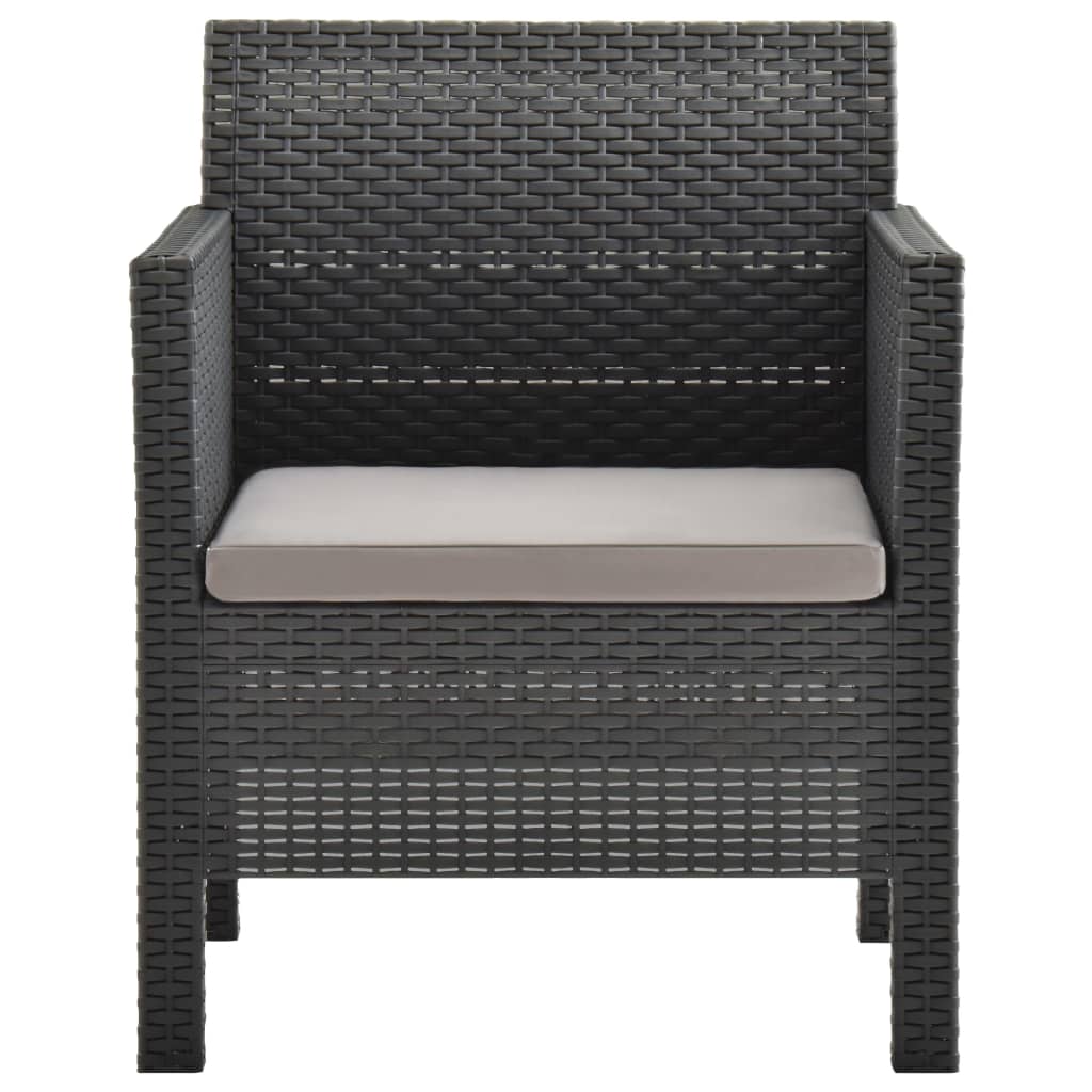 Set Mobilier De Grădină Cu Perne, 2 Piese, Antracit, Pp Ratan