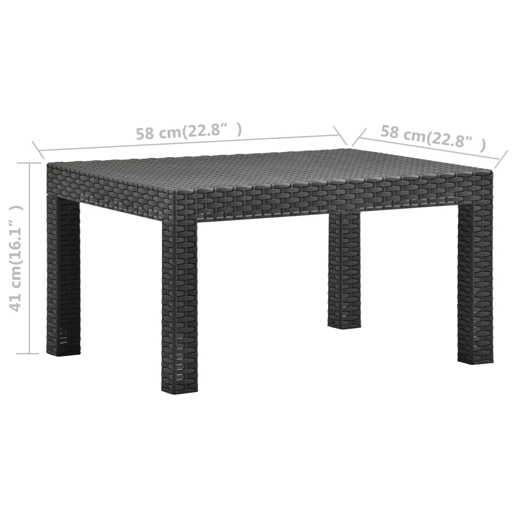 Set Mobilier De Grădină Cu Perne, 2 Piese, Antracit, Pp Ratan