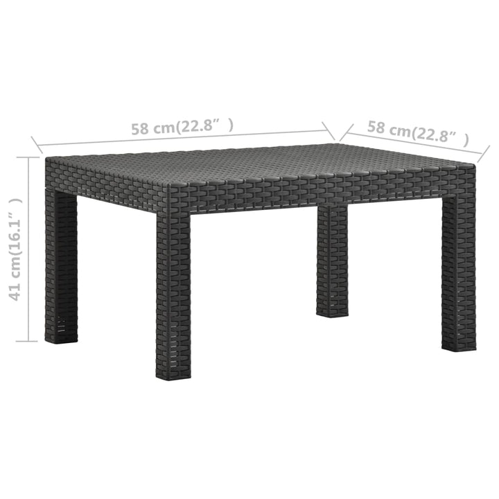 Set Mobilier De Grădină Cu Perne, 2 Piese, Antracit, Pp Ratan