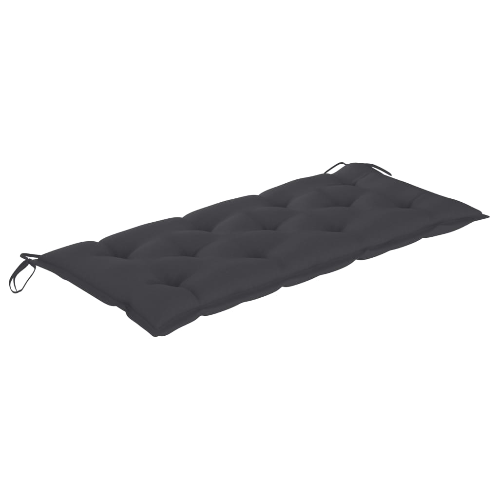 Bancă Grădină 2 Locuri, Cu Pernă, 120 Cm, Gri, Lemn Eucalipt