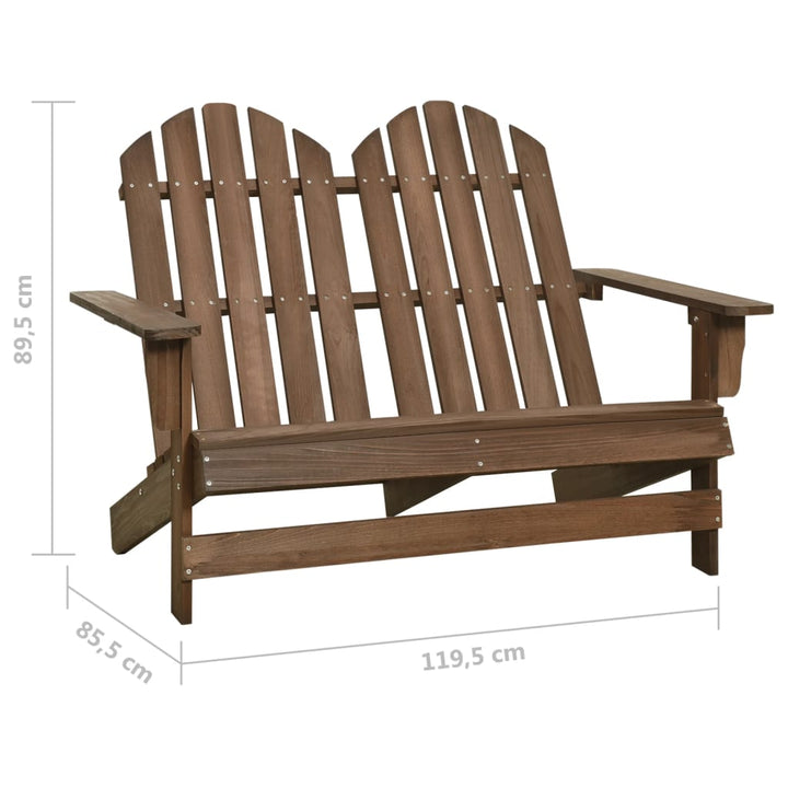 Scaun De Grădină Adirondack Cu 2 Locuri, , Lemn De Brad