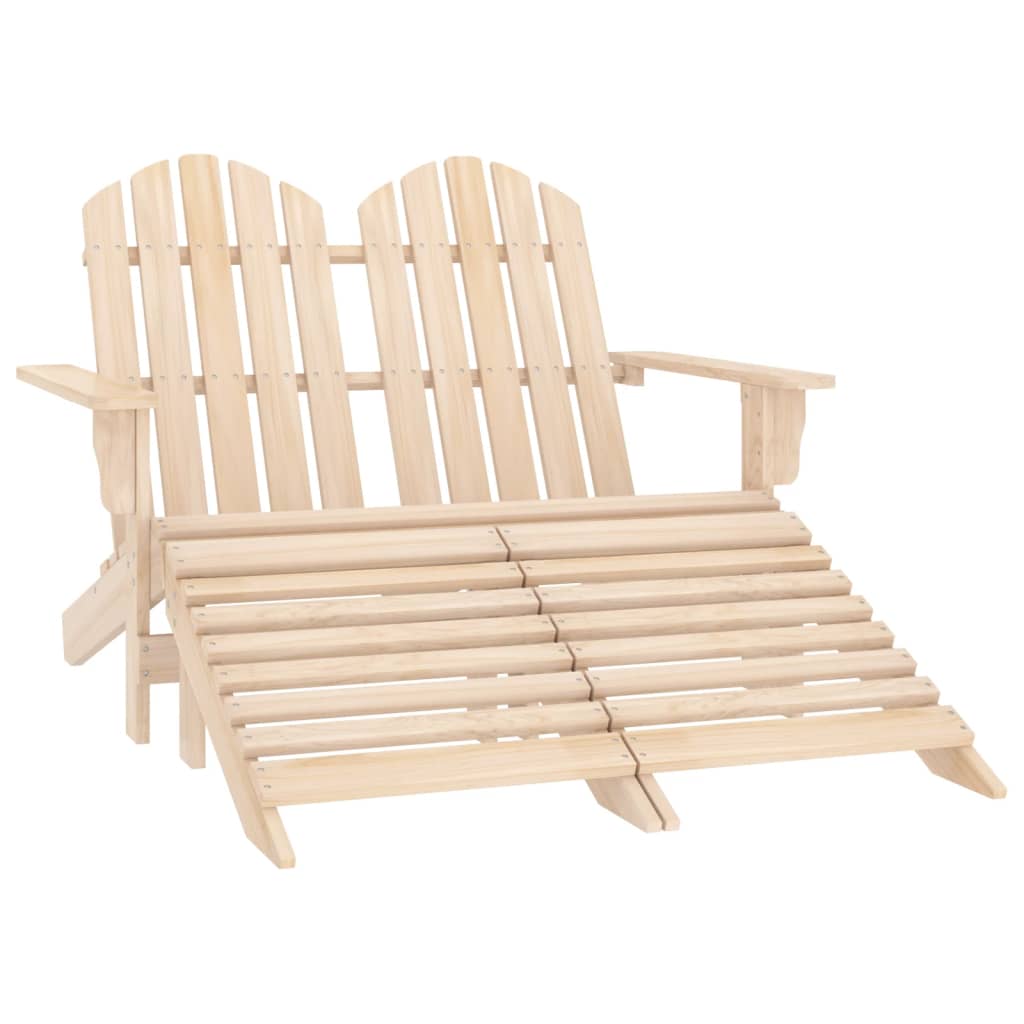 Scaun Grădină Adirondack Cu 2 Locuri & Otoman , Lemn De Brad