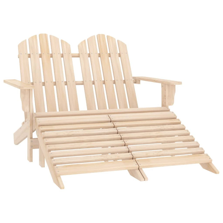 Scaun Grădină Adirondack Cu 2 Locuri & Otoman , Lemn De Brad