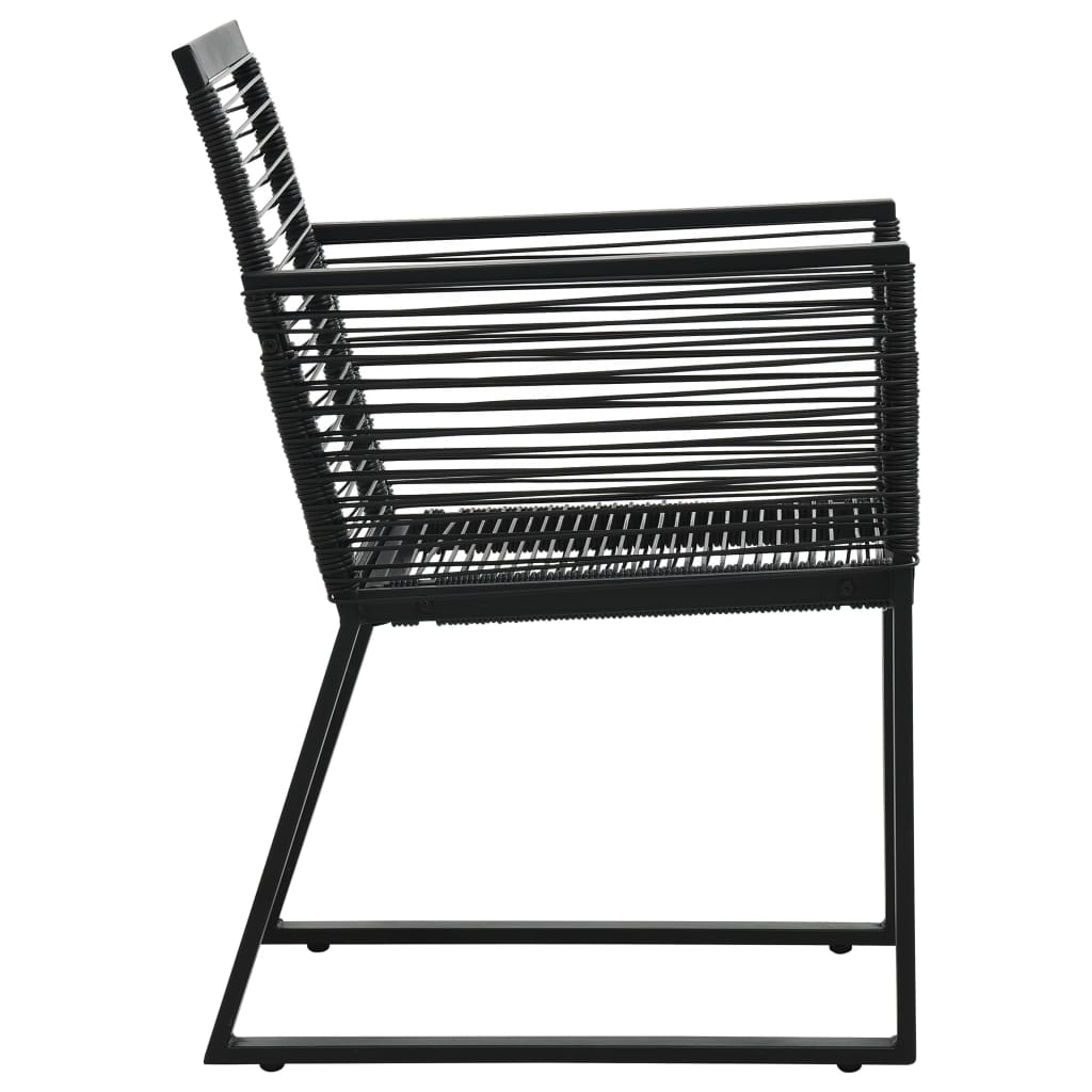 Set Mobilier De Exterior, 3 Piese, Negru, Ratan Pvc