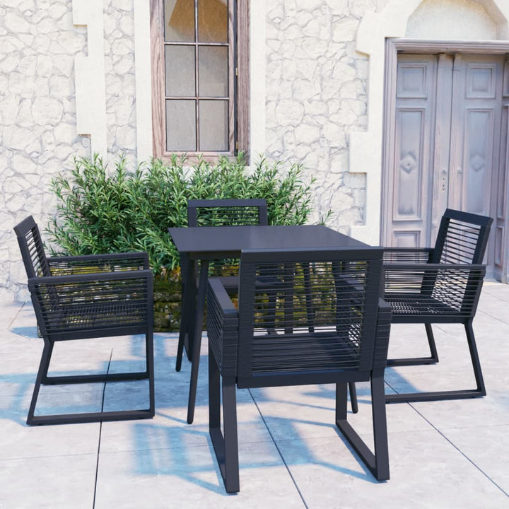 Set Mobilier De Exterior, 3 Piese, Negru, Ratan Pvc