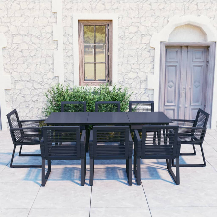 Set Mobilier De Exterior, 3 Piese, Negru, Ratan Pvc