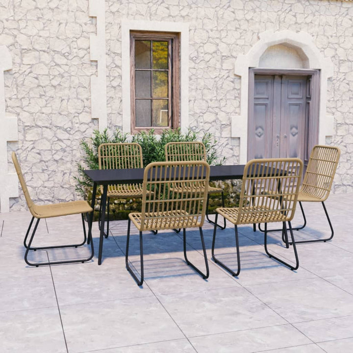 Set Mobilier De Exterior, 5 Piese, Poliratan Și Sticlă