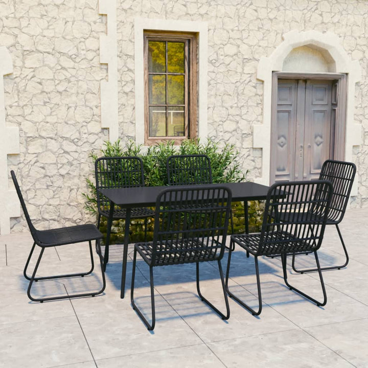 Set Mobilier De Exterior, 5 Piese, Poliratan Și Sticlă