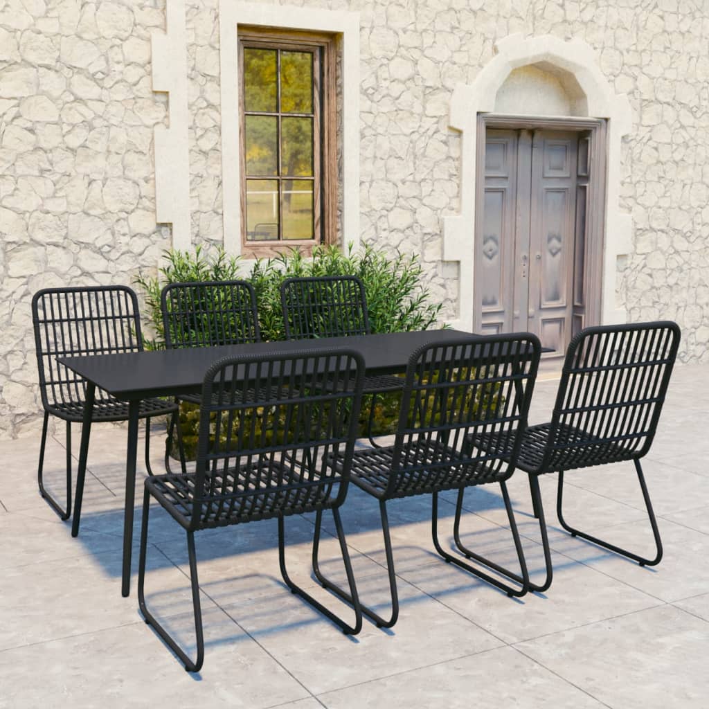 Set Mobilier De Exterior, 5 Piese, Poliratan Și Sticlă