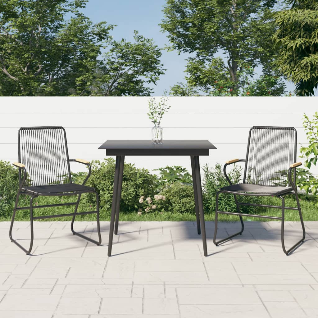 Set Mobilier De Grădină, 5 Piese, Negru, Ratan Pvc