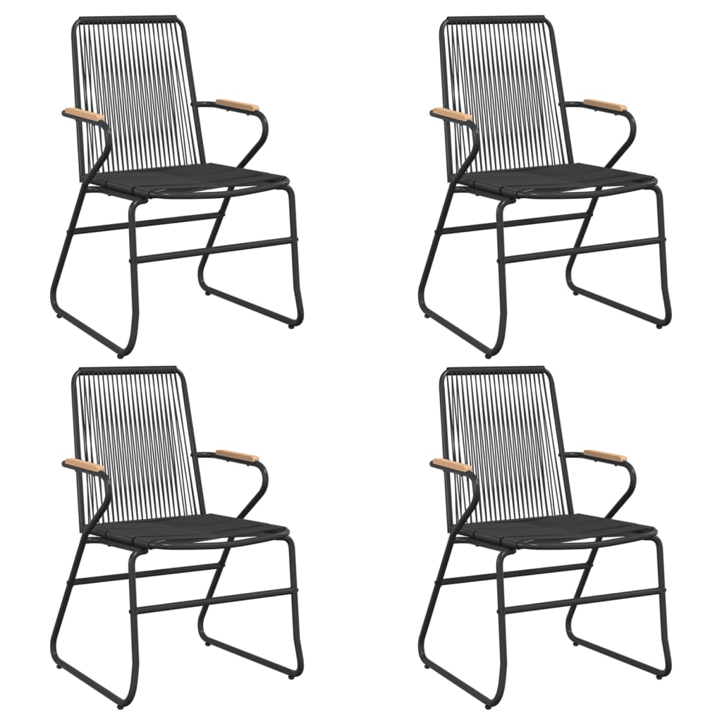 Set Mobilier De Grădină, 5 Piese, Negru, Ratan Pvc