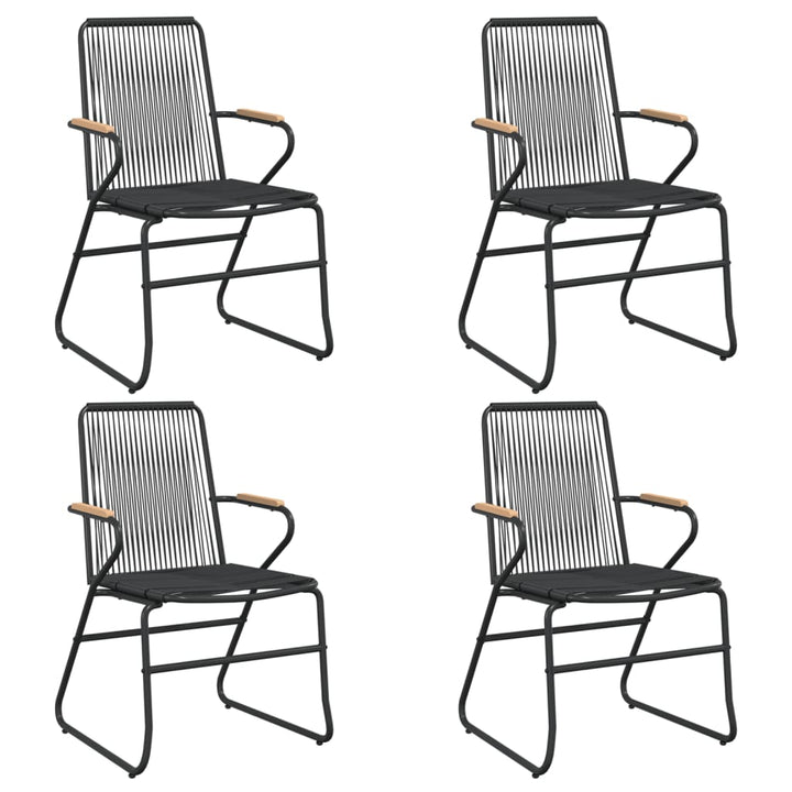 Set Mobilier De Grădină, 5 Piese, Negru, Ratan Pvc
