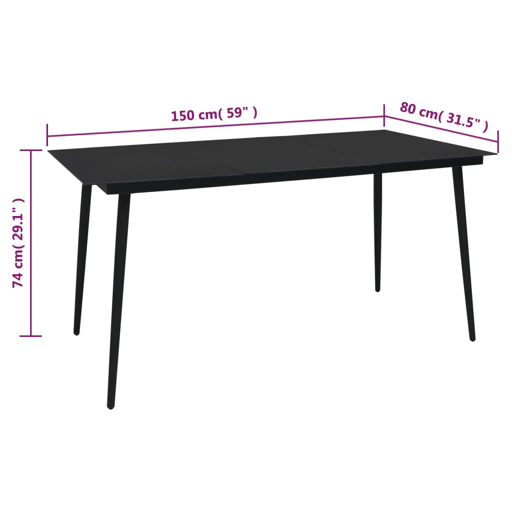 Set Mobilier De Grădină, 7 Piese, Negru, Ratan Pvc
