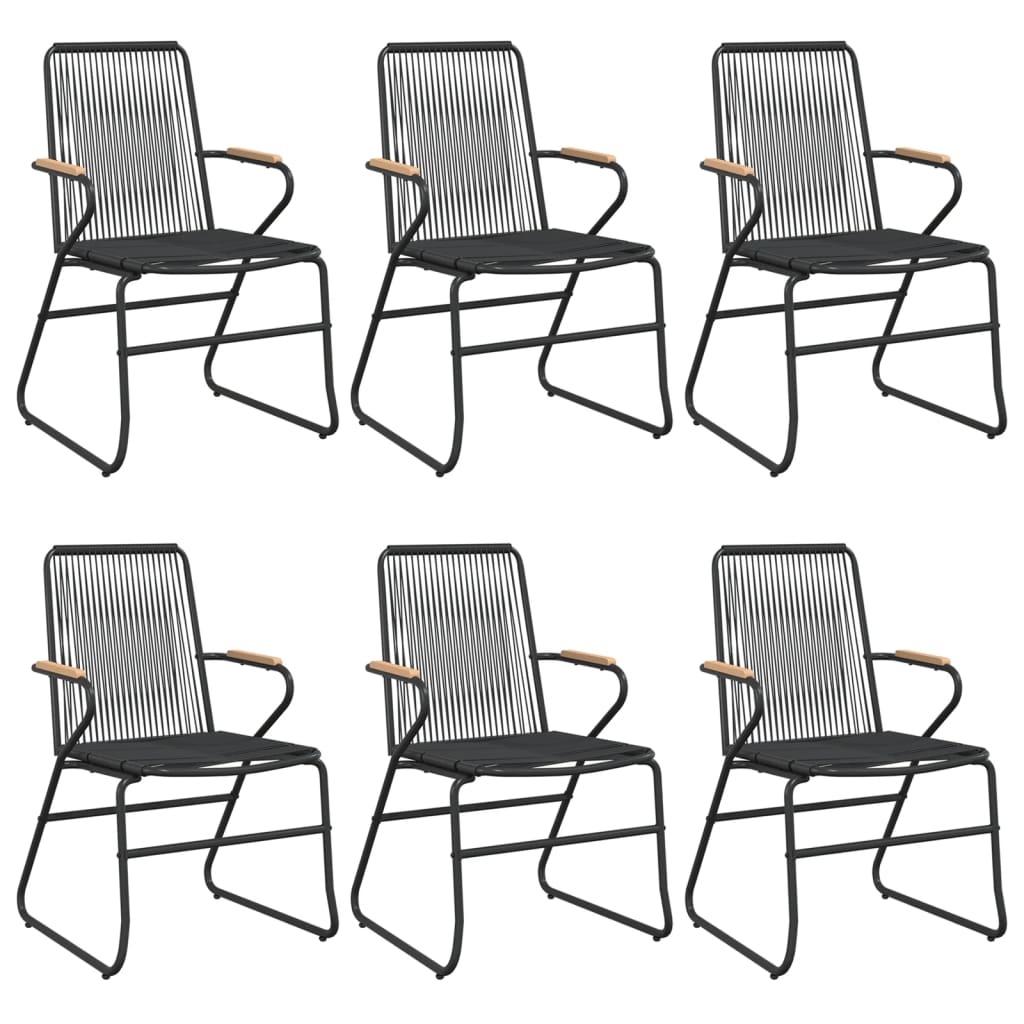 Set Mobilier De Grădină, 7 Piese, Negru, Ratan Pvc