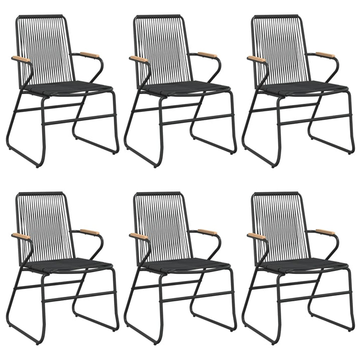Set Mobilier De Grădină, 7 Piese, Negru, Ratan Pvc