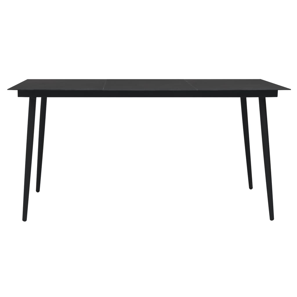 Set Mobilier De Grădină, 7 Piese, Negru, Ratan Pvc