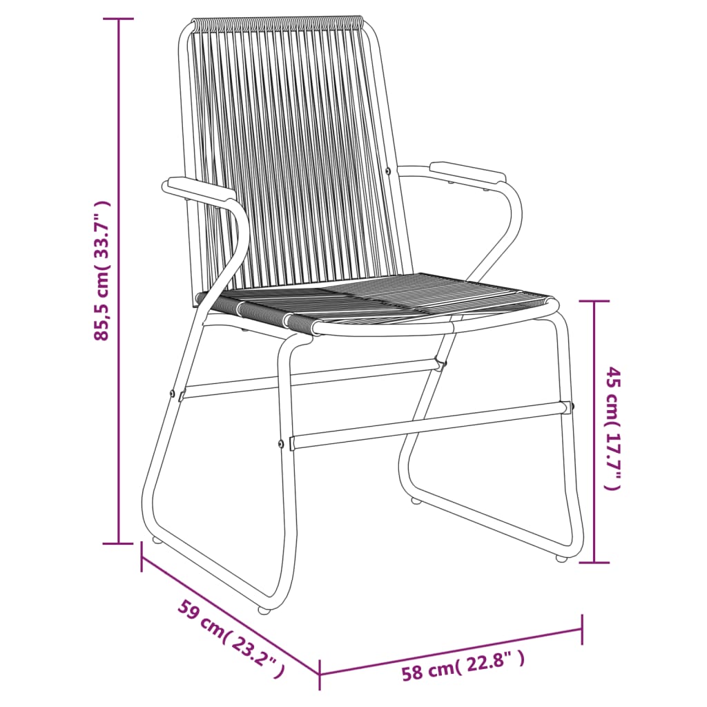 Set Mobilier De Grădină, 7 Piese, Negru, Ratan Pvc