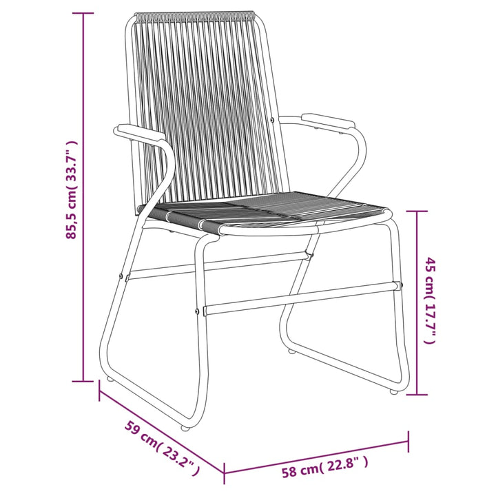 Set Mobilier De Grădină, 7 Piese, Negru, Ratan Pvc