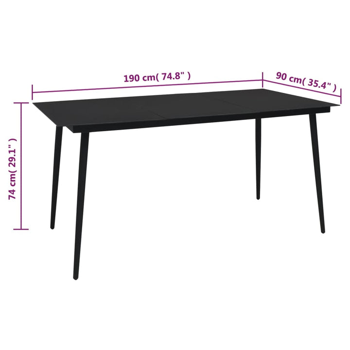 Set Mobilier De Grădină, 7 Piese, Negru, Ratan Pvc