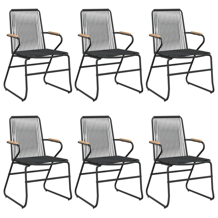 Set Mobilier De Grădină, 7 Piese, Negru, Ratan Pvc