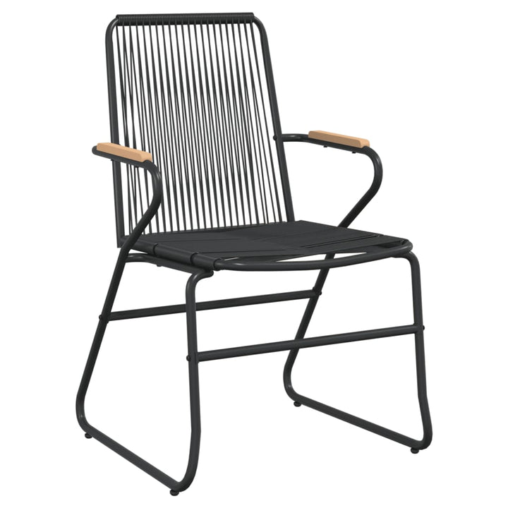 Set Cu Masă Pentru Grădină, 3 Piese, Pvc Negru, Ratan