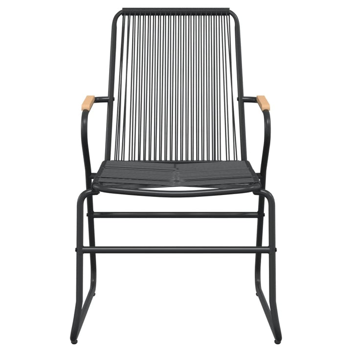 Set Cu Masă Pentru Grădină, 3 Piese, Pvc Negru, Ratan