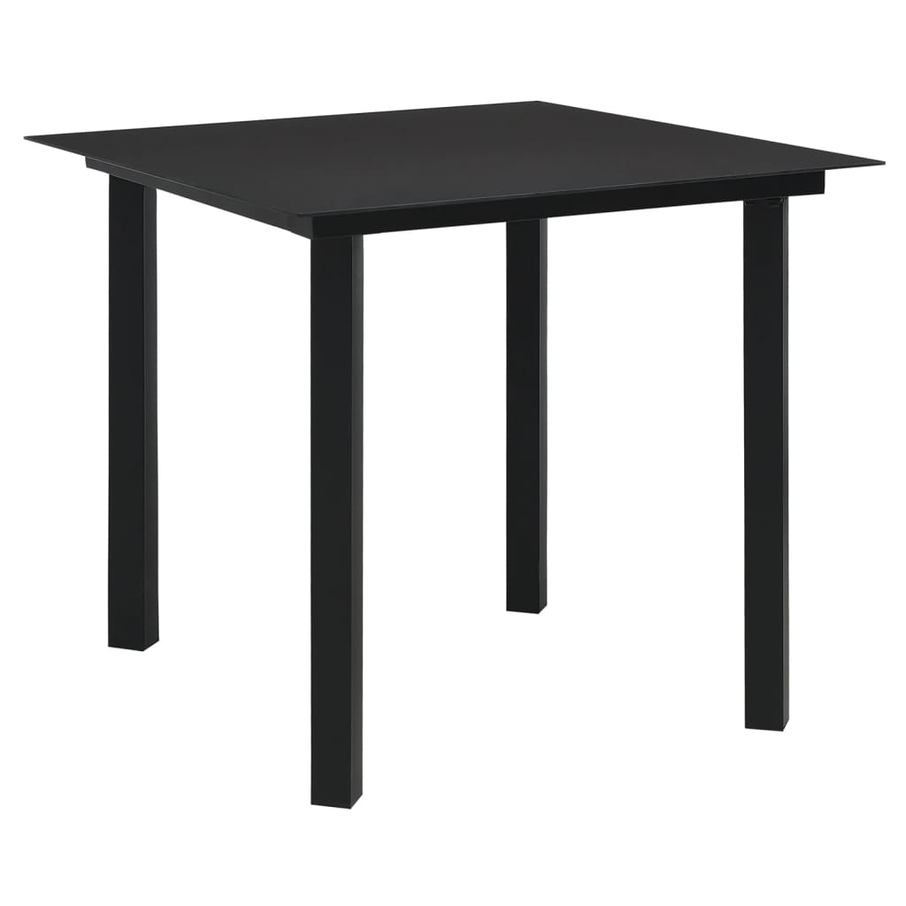 Set Cu Masă Pentru Grădină, 3 Piese, Pvc Negru, Ratan