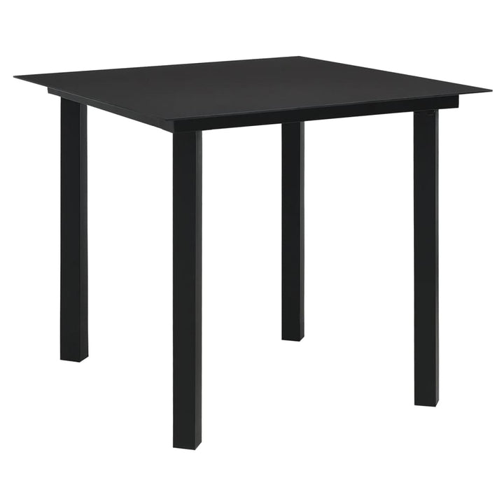 Set Cu Masă Pentru Grădină, 3 Piese, Pvc Negru, Ratan