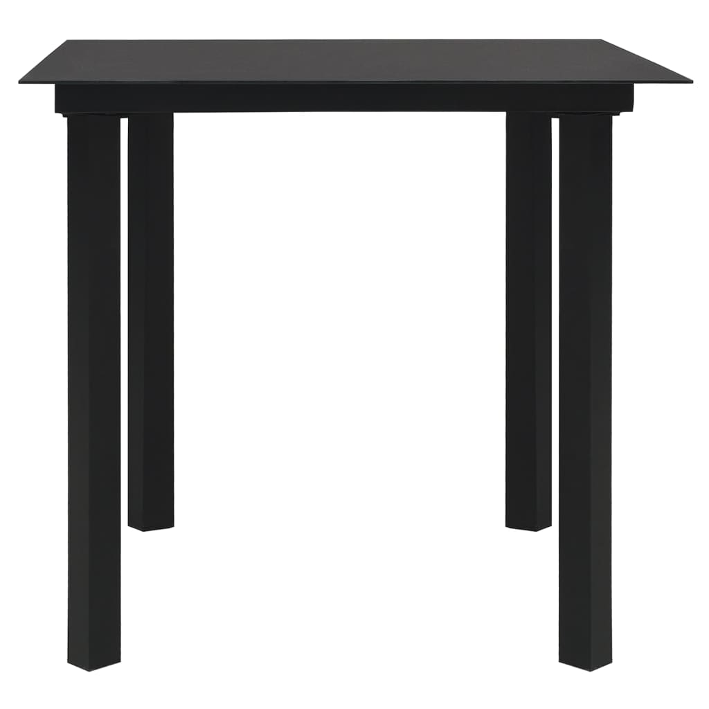 Set Cu Masă Pentru Grădină, 3 Piese, Pvc Negru, Ratan