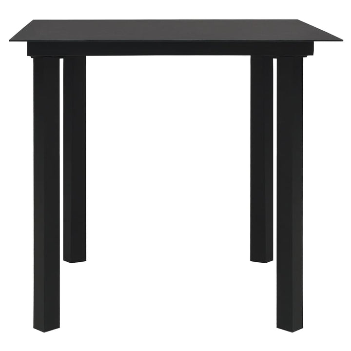 Set Cu Masă Pentru Grădină, 3 Piese, Pvc Negru, Ratan