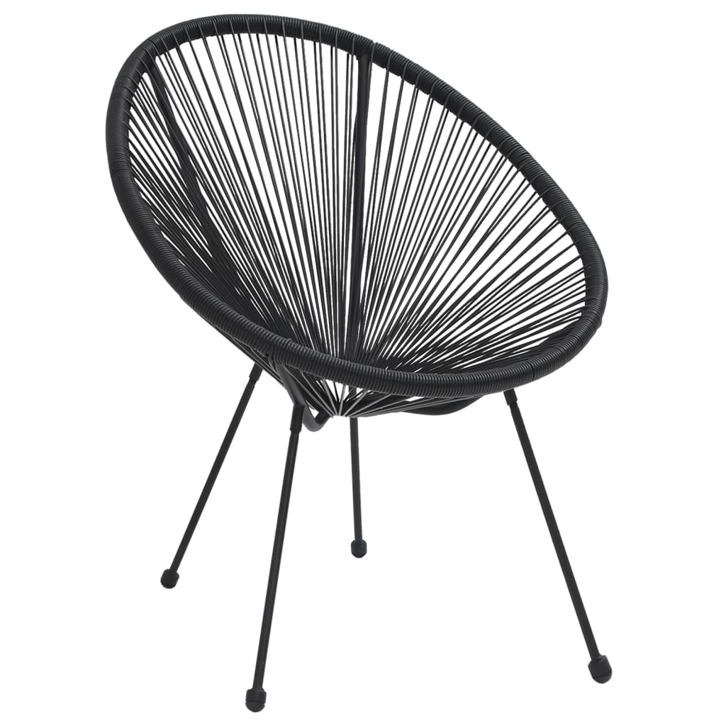 Set Mobilier De Exterior, 5 Piese, Negru, Ratan Pvc