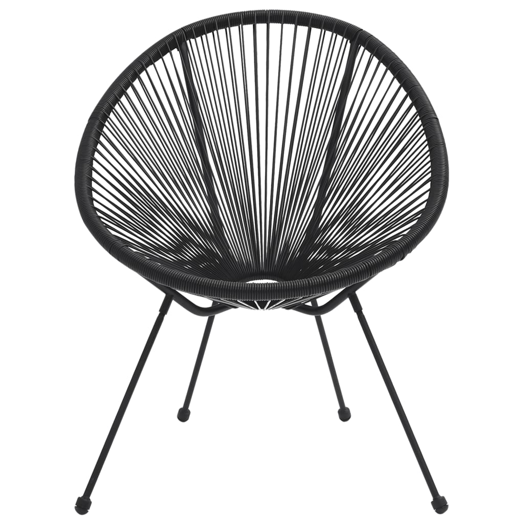Set Mobilier De Exterior, 5 Piese, Negru, Ratan Pvc