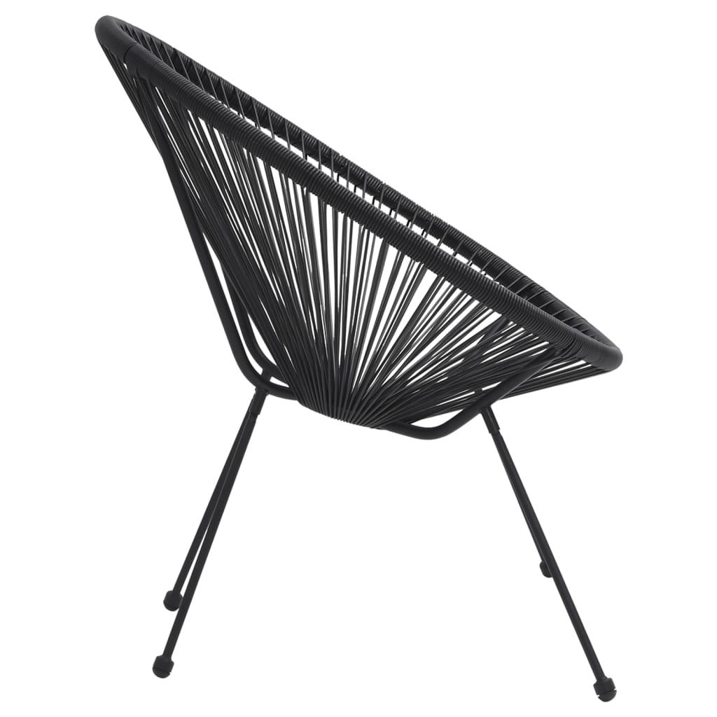 Set Mobilier De Exterior, 5 Piese, Negru, Ratan Pvc