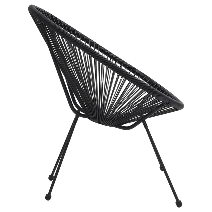 Set Mobilier De Exterior, 5 Piese, Negru, Ratan Pvc