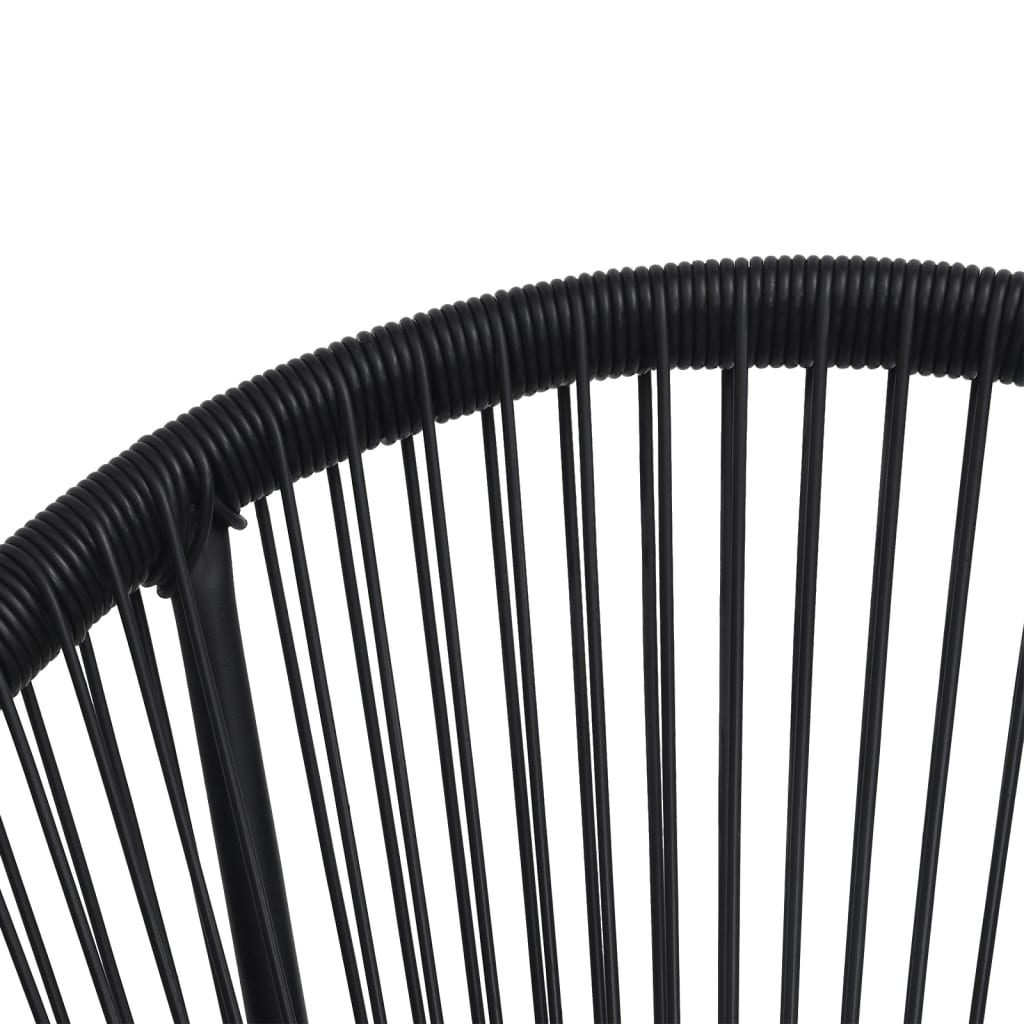 Set Mobilier De Exterior, 5 Piese, Negru, Ratan Pvc