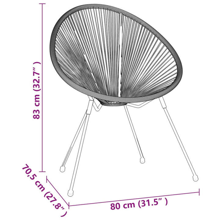 Set Mobilier De Exterior, 5 Piese, Negru, Ratan Pvc