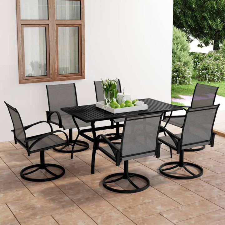 Set Mobilier De Grădină, 5 Piese, Textilenă Și Oțel