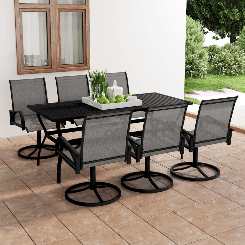 Set Mobilier De Grădină, 5 Piese, Textilenă Și Oțel