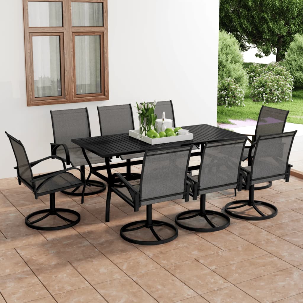 Set Mobilier De Grădină, 5 Piese, Textilenă Și Oțel