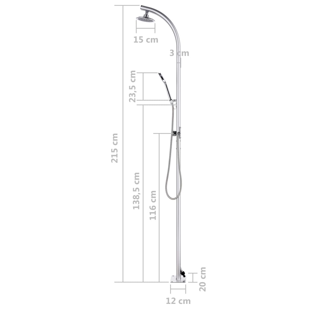 Duș De Grădină, 215 Cm, Aluminiu