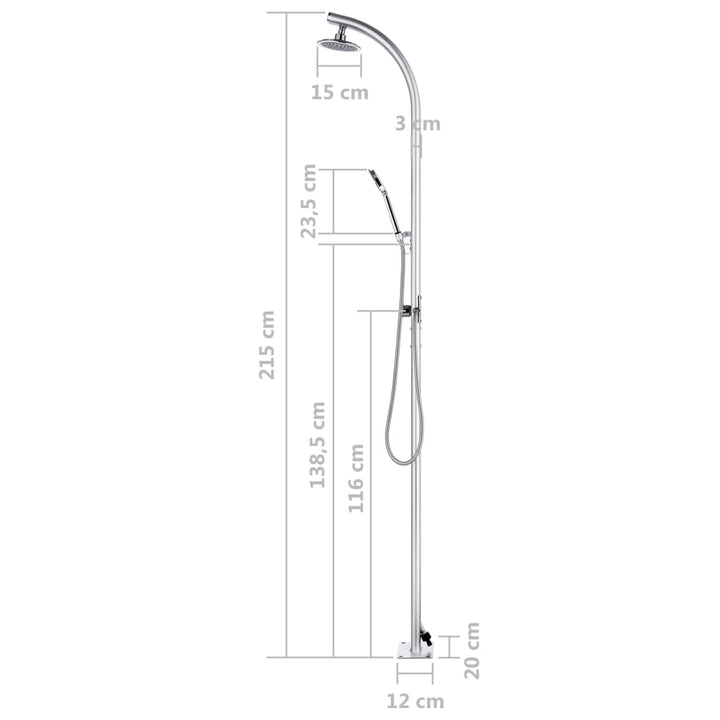 Duș De Grădină, 215 Cm, Aluminiu