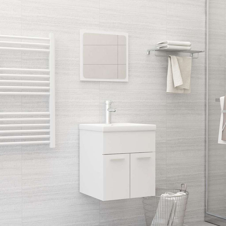 Set Mobilier De Baie, 2 Piese, Gri Extralucios, Pal
