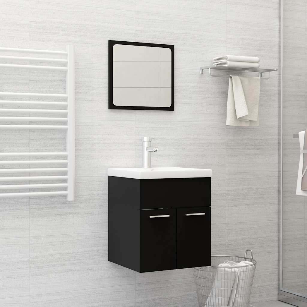 Set Mobilier De Baie, 2 Piese, Gri Extralucios, Pal