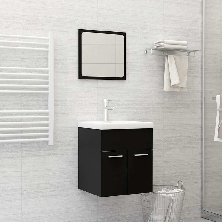 Set Mobilier De Baie, 2 Piese, Gri Extralucios, Pal